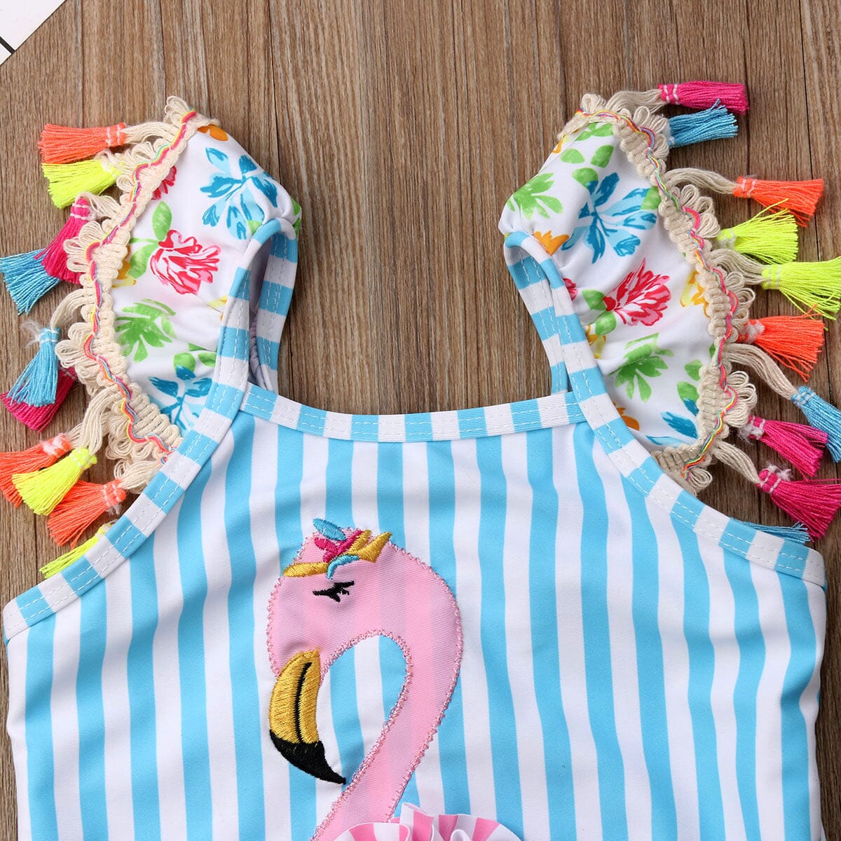 Maiô Infantil Flamingo e Frufru