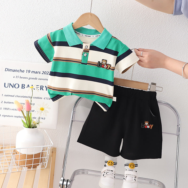 Conjunto Infantil Polo Lístras Ursinho