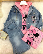 Conjuntinho desenhos 091 (3 PEÇAS) (JEANS)