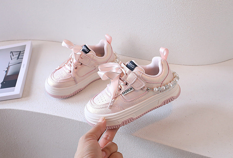 Tênis Infantil Feminino Fashion Com Pérolas