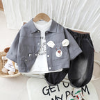 Conjunto Infantil Masculino Urso 3 Peças