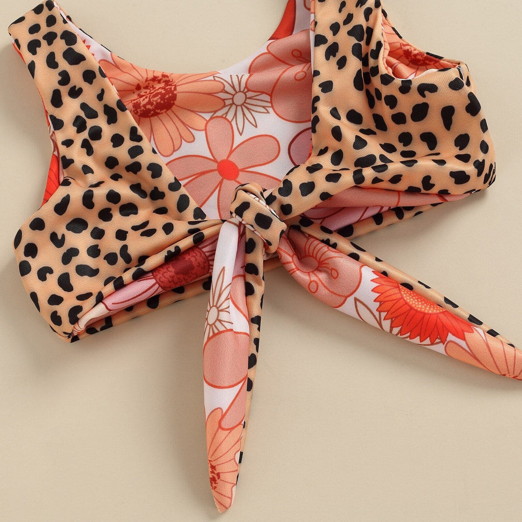 Biquíni Infantil Floral e Leopardo